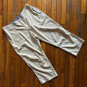 Vintage Y2K Nike Capri Windbreaker Track Pants Size XL Women Cream Purple Piping